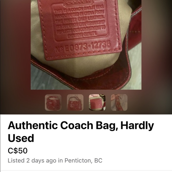 Authentic Coach bag. - Picture 3 of 5